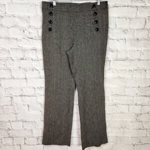 Loft original dress trouser pants Sz 10 side zipper black and cream A41C